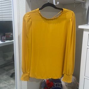 LOFT Mustard Yellow Blouse
